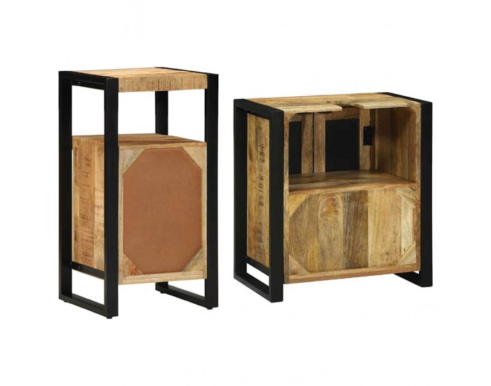 Sonata H Комплект мебели за баня 2 pcs Кафяво Сурово мангоново дърво