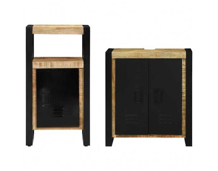 Sonata H Комплект мебели за баня 2 pcs Кафяво Сурово мангоново дърво