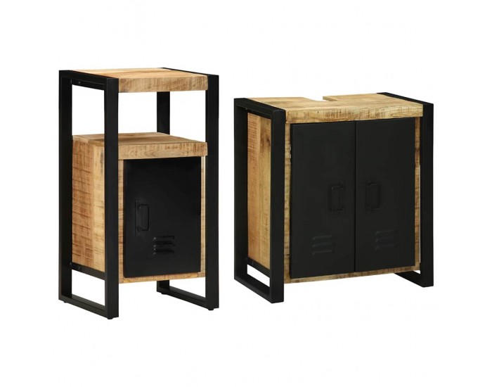 Sonata H Комплект мебели за баня 2 pcs Кафяво Сурово мангоново дърво