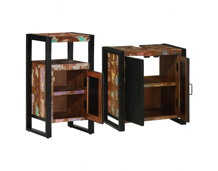 Sonata H Комплект мебели за баня 2 pcs Кафяво регенерирано дърво масив