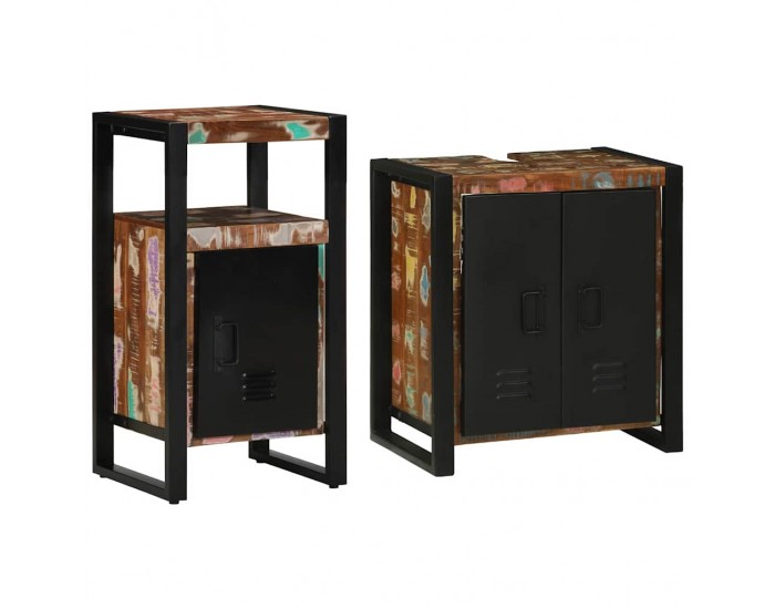 Sonata H Комплект мебели за баня 2 pcs Кафяво регенерирано дърво масив