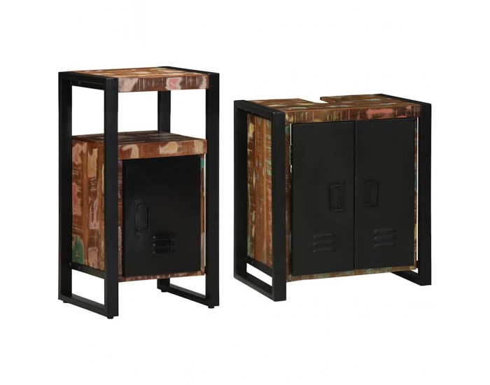 Sonata H Комплект мебели за баня 2 pcs Кафяво регенерирано дърво масив