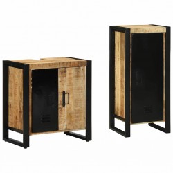 Sonata H Комплект мебели за баня 2 pcs Кафяв Солидно мангово дърво - Комплекти