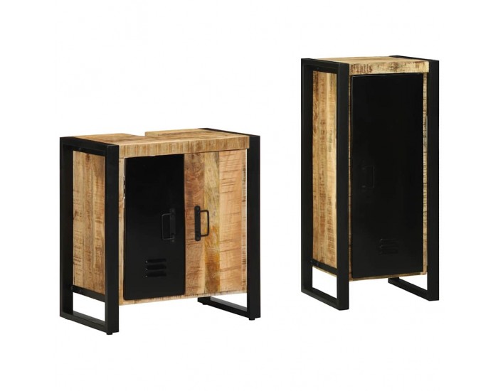 Sonata H Комплект мебели за баня 2 pcs Кафяв Солидно мангово дърво