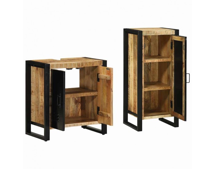 Sonata H Комплект мебели за баня 2 pcs Кафяв Солидно мангово дърво