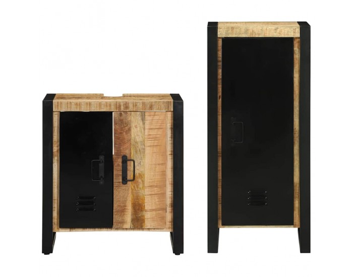 Sonata H Комплект мебели за баня 2 pcs Кафяв Солидно мангово дърво