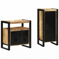 Sonata H Комплект мебели за баня 2 pcs Кафяво Солидно мангово дърво - Комплекти