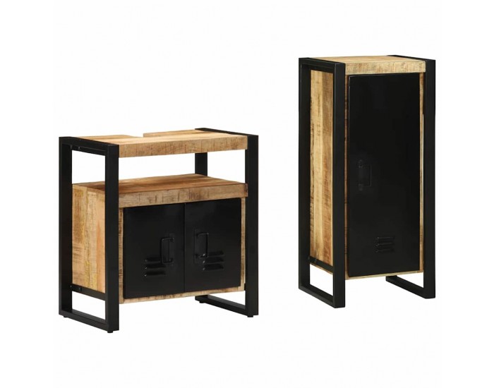 Sonata H Комплект мебели за баня 2 pcs Кафяво Солидно мангово дърво