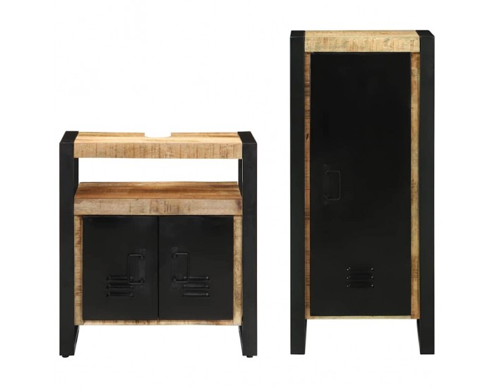 Sonata H Комплект мебели за баня 2 pcs Кафяво Солидно мангово дърво