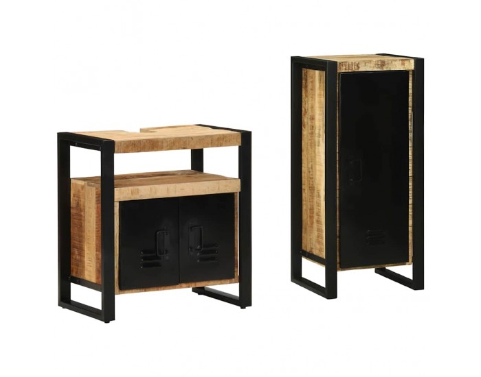 Sonata H Комплект мебели за баня 2 pcs Кафяво Солидно мангово дърво