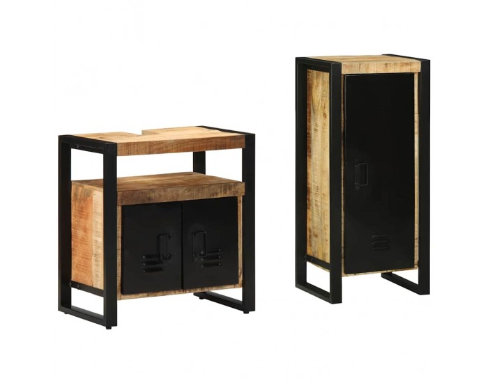 Sonata H Комплект мебели за баня 2 pcs Кафяво Солидно мангово дърво