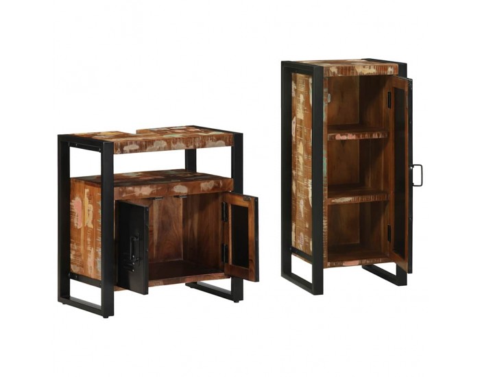 Sonata H Комплект мебели за баня 2 pcs Солидна рециклирана дървесина