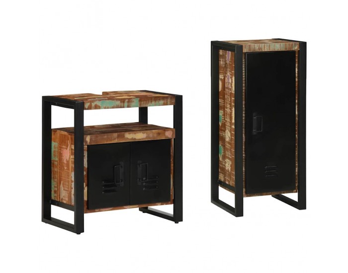 Sonata H Комплект мебели за баня 2 pcs Солидна рециклирана дървесина