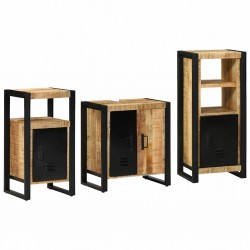 Sonata H Комплект мебели за баня 3 pcs Кафяво Солидно мангово дърво - Комплекти