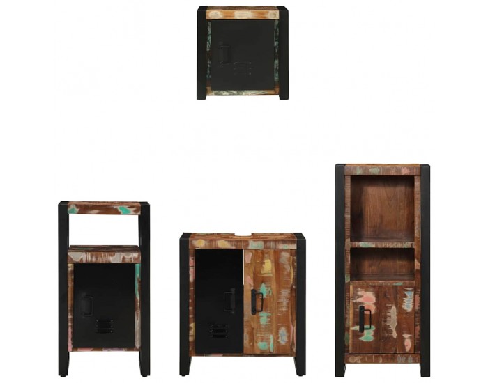 Sonata H Комплект мебели за баня 4 pcs Солидна рециклирана дървесина