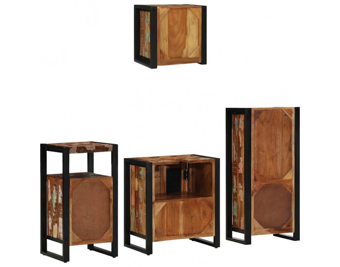 Sonata H Комплект мебели за баня 4 pcs Солидна рециклирана дървесина