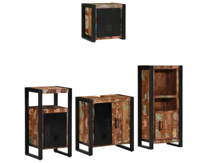 Sonata H Комплект мебели за баня 4 pcs Солидна рециклирана дървесина