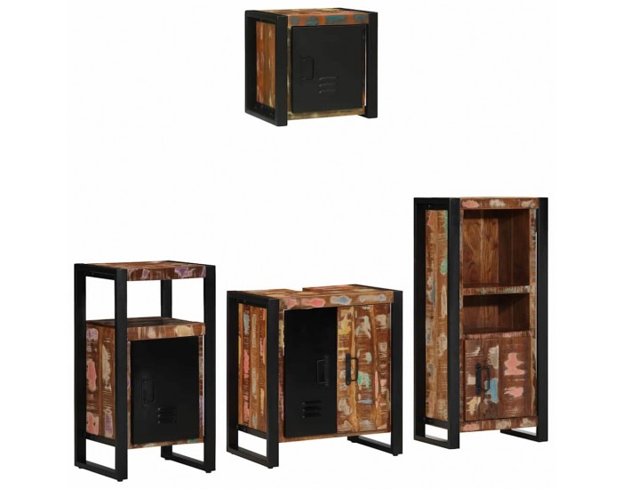 Sonata H Комплект мебели за баня 4 pcs Солидна рециклирана дървесина