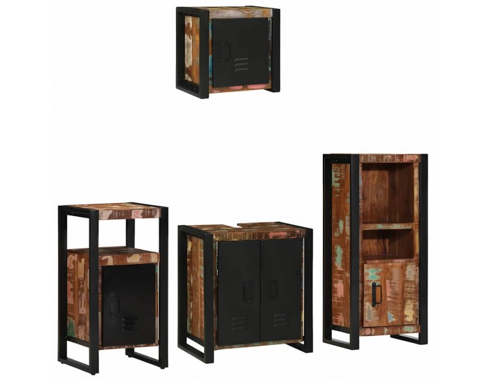 Sonata H Комплект мебели за баня 4 pcs Солидна рециклирана дървесина