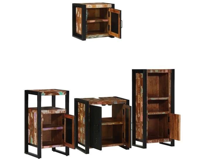 Sonata H Комплект мебели за баня 4 pcs Солидна рециклирана дървесина