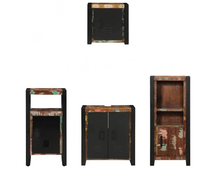 Sonata H Комплект мебели за баня 4 pcs Солидна рециклирана дървесина