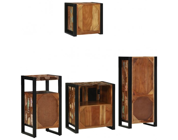 Sonata H Комплект мебели за баня 4 pcs Солидна рециклирана дървесина