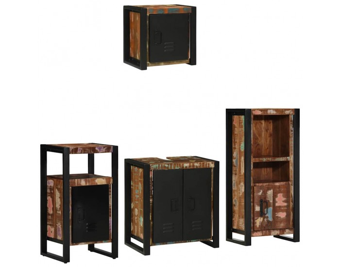 Sonata H Комплект мебели за баня 4 pcs Солидна рециклирана дървесина