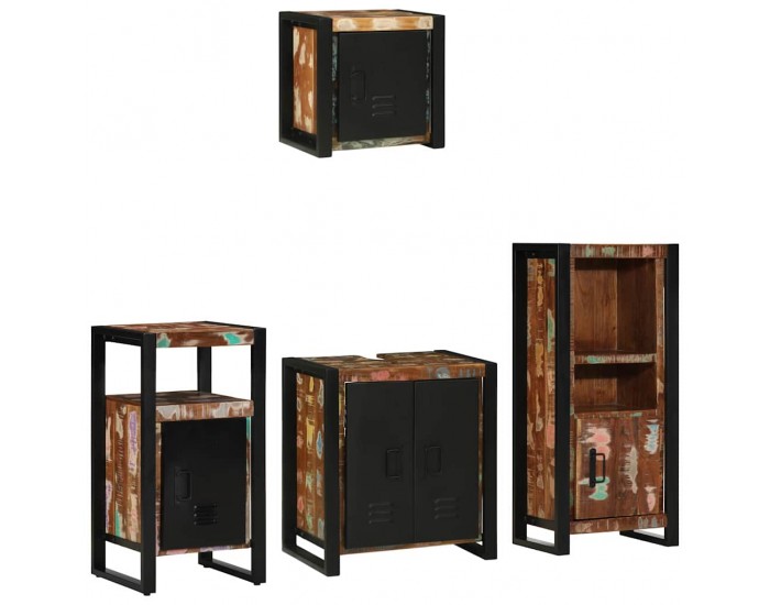 Sonata H Комплект мебели за баня 4 pcs Солидна рециклирана дървесина