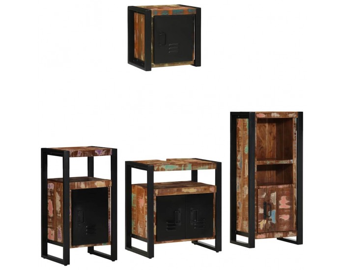 Sonata H Комплект мебели за баня 4 pcs Солидна рециклирана дървесина