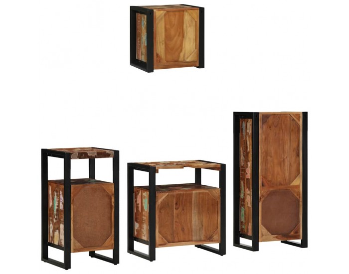 Sonata H Комплект мебели за баня 4 pcs Солидна рециклирана дървесина