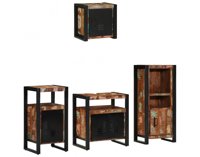 Sonata H Комплект мебели за баня 4 pcs Солидна рециклирана дървесина