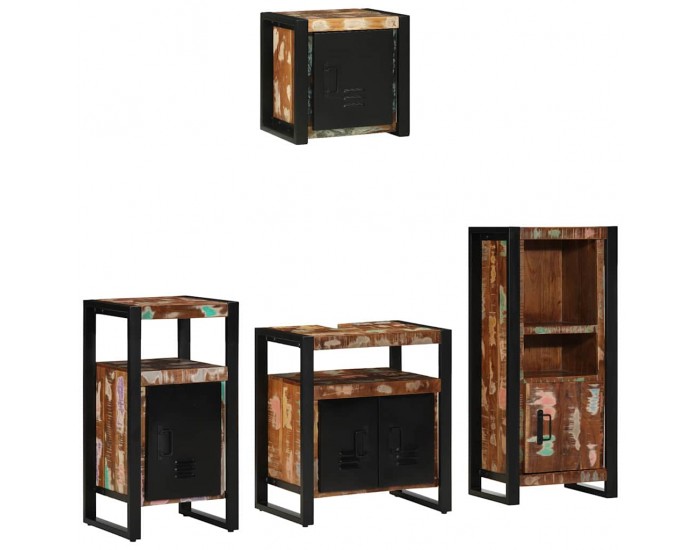 Sonata H Комплект мебели за баня 4 pcs Солидна рециклирана дървесина