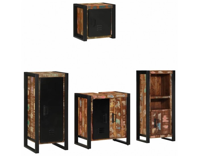 Sonata H Комплект мебели за баня 4 pcs Солидна рециклирана дървесина