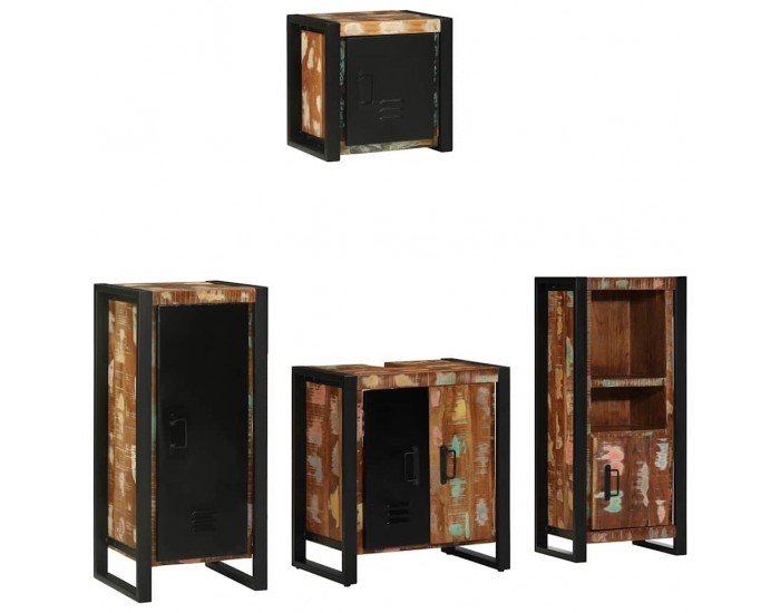 Sonata H Комплект мебели за баня 4 pcs Солидна рециклирана дървесина