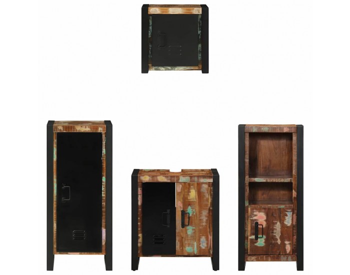 Sonata H Комплект мебели за баня 4 pcs Солидна рециклирана дървесина