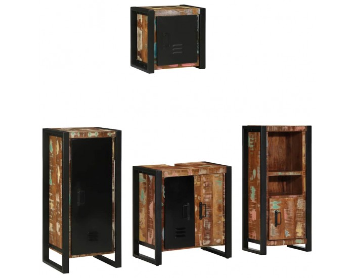 Sonata H Комплект мебели за баня 4 pcs Солидна рециклирана дървесина