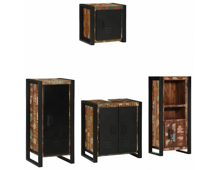 Sonata H Комплект мебели за баня 4 pcs Солидна рециклирана дървесина