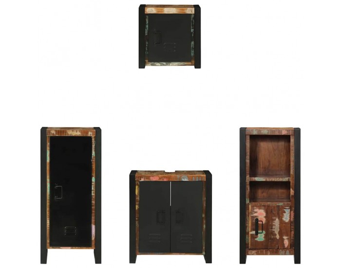 Sonata H Комплект мебели за баня 4 pcs Солидна рециклирана дървесина