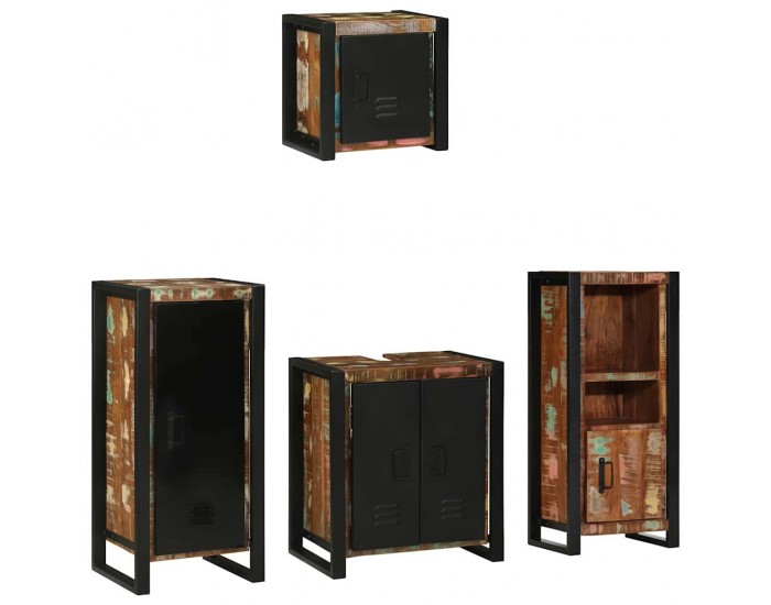 Sonata H Комплект мебели за баня 4 pcs Солидна рециклирана дървесина