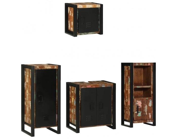 Sonata H Комплект мебели за баня 4 pcs Солидна рециклирана дървесина