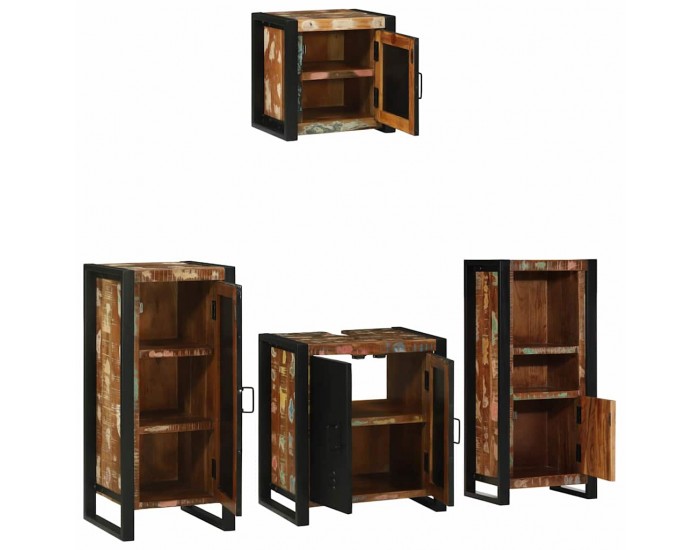 Sonata H Комплект мебели за баня 4 pcs Солидна рециклирана дървесина