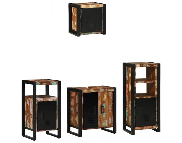 Sonata H Комплект мебели за баня 4 pcs Солидна рециклирана дървесина