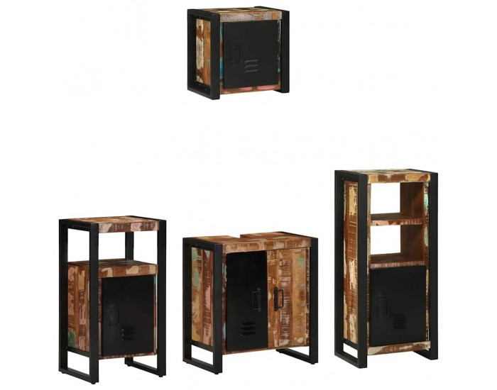 Sonata H Комплект мебели за баня 4 pcs Солидна рециклирана дървесина