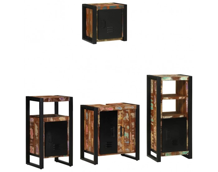 Sonata H Комплект мебели за баня 4 pcs Солидна рециклирана дървесина