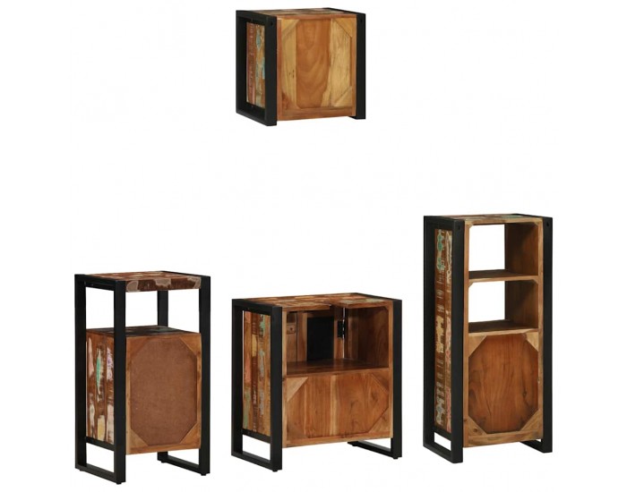 Sonata H Комплект мебели за баня 4 pcs Солидна рециклирана дървесина