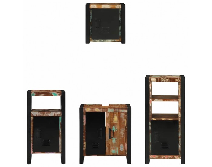 Sonata H Комплект мебели за баня 4 pcs Солидна рециклирана дървесина