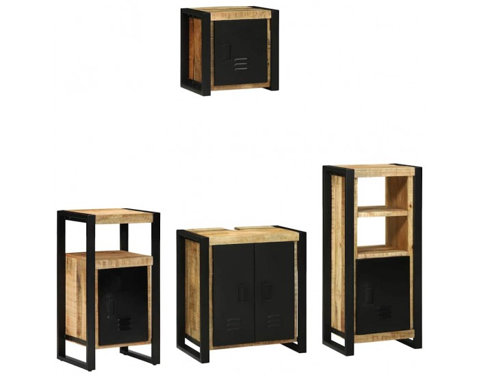 Sonata H Комплект мебели за баня 4 pcs Кафяво Солидно мангово дърво