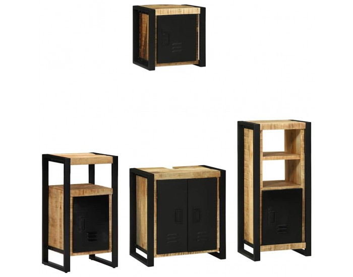 Sonata H Комплект мебели за баня 4 pcs Кафяво Солидно мангово дърво