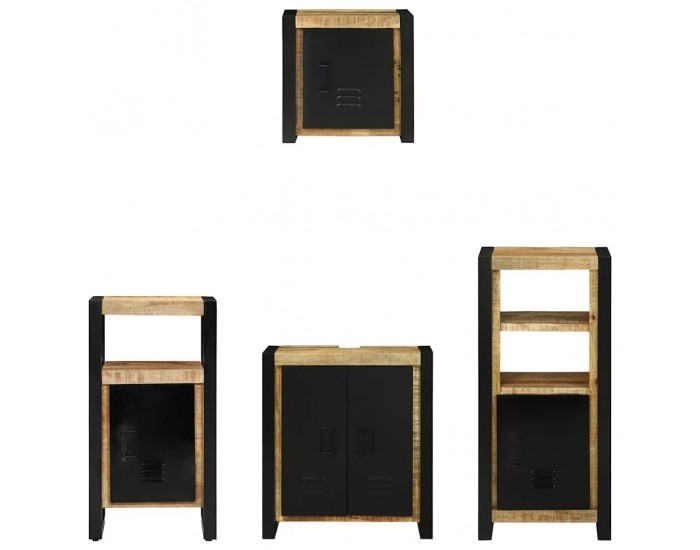 Sonata H Комплект мебели за баня 4 pcs Кафяво Солидно мангово дърво