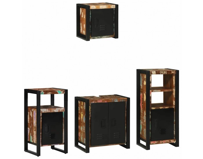 Sonata H Комплект мебели за баня 4 pcs Солидна рециклирана дървесина